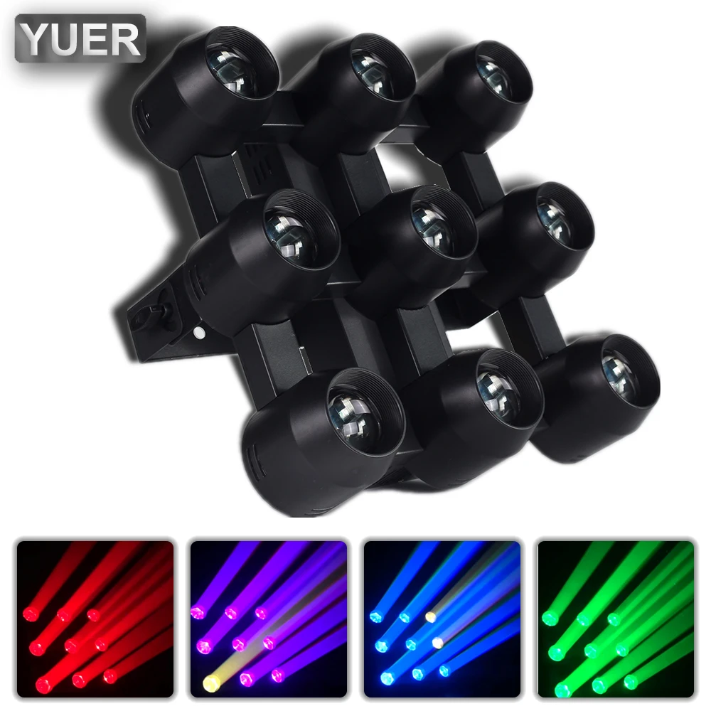 

YUER NEW 9X40W RGBW 4IN1 LED Beam Matrix Light Strobe Effect Stage Lighting DMX For DJ Disco Wedding Dance Music Party Bar Club