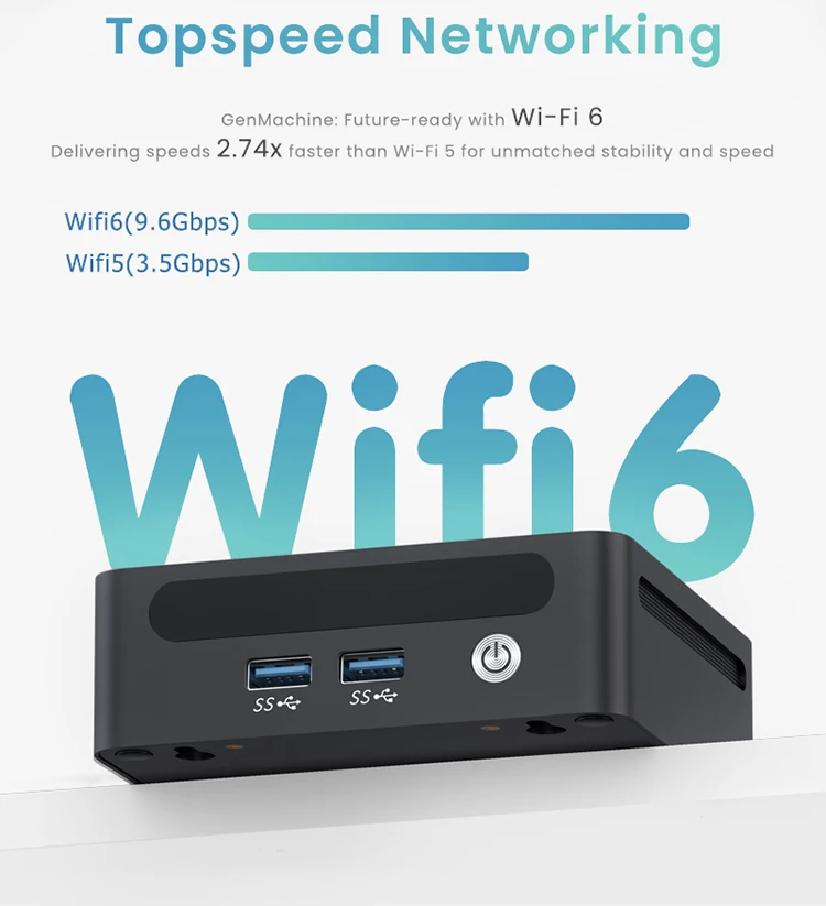 GenMachine كمبيوتر صغير AMD Ryzen 7 5700U 5800U وحدة المعالجة المركزية دعم ويندوز 11Pro DDR4 WiFi6 الكمبيوتر سطح المكتب مكتب كمبيوتر ألعاب