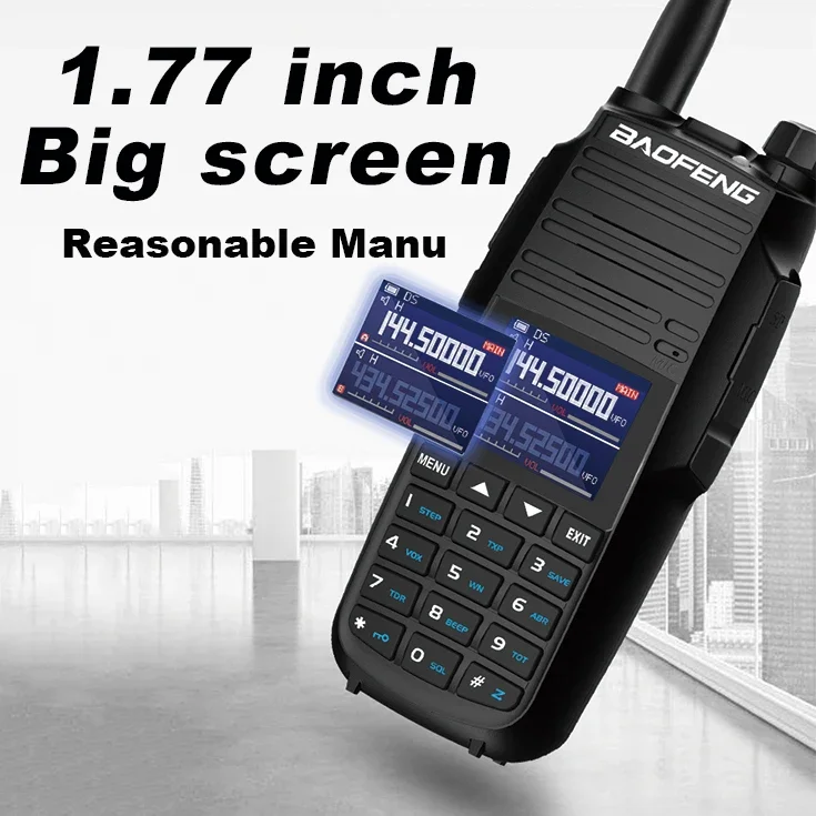 Baofeng toko resmi UV-29 Pro Max Walkie Talkie tipe-c pengisian tampilan Radio NOAA 999 saluran dua arah Radio jarak jauh DTMF