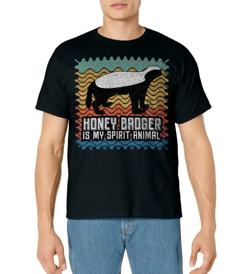 Honey Badger is my Spirit Animal T-Shirt Classic Logo T Shirt and Stickers, Unisex Adult T Shirt Collection