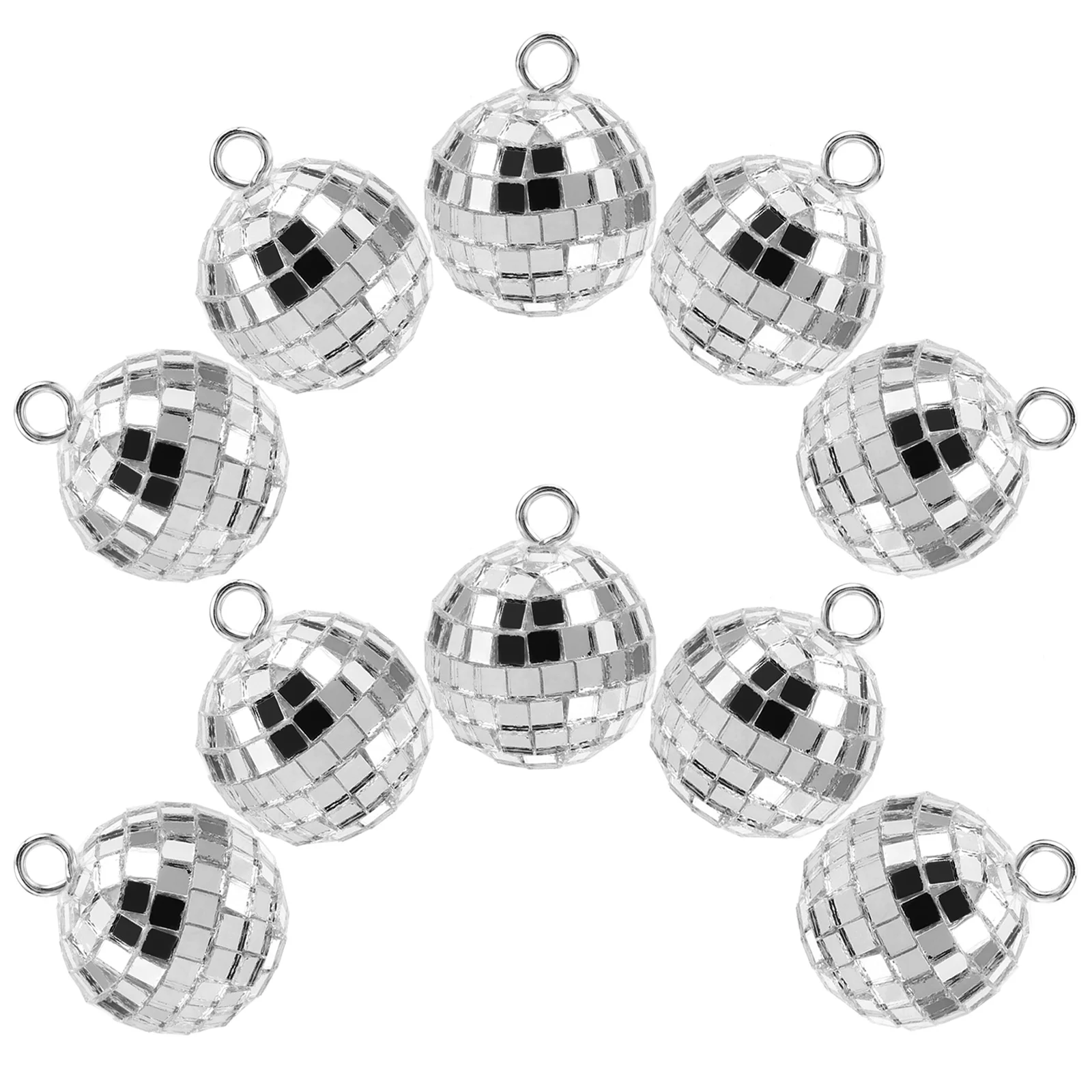 20 Pcs Small Disco Balls Vintage Pendant Retro Decor Crafts Making Charm Plastic Jewelry Crafting Findings