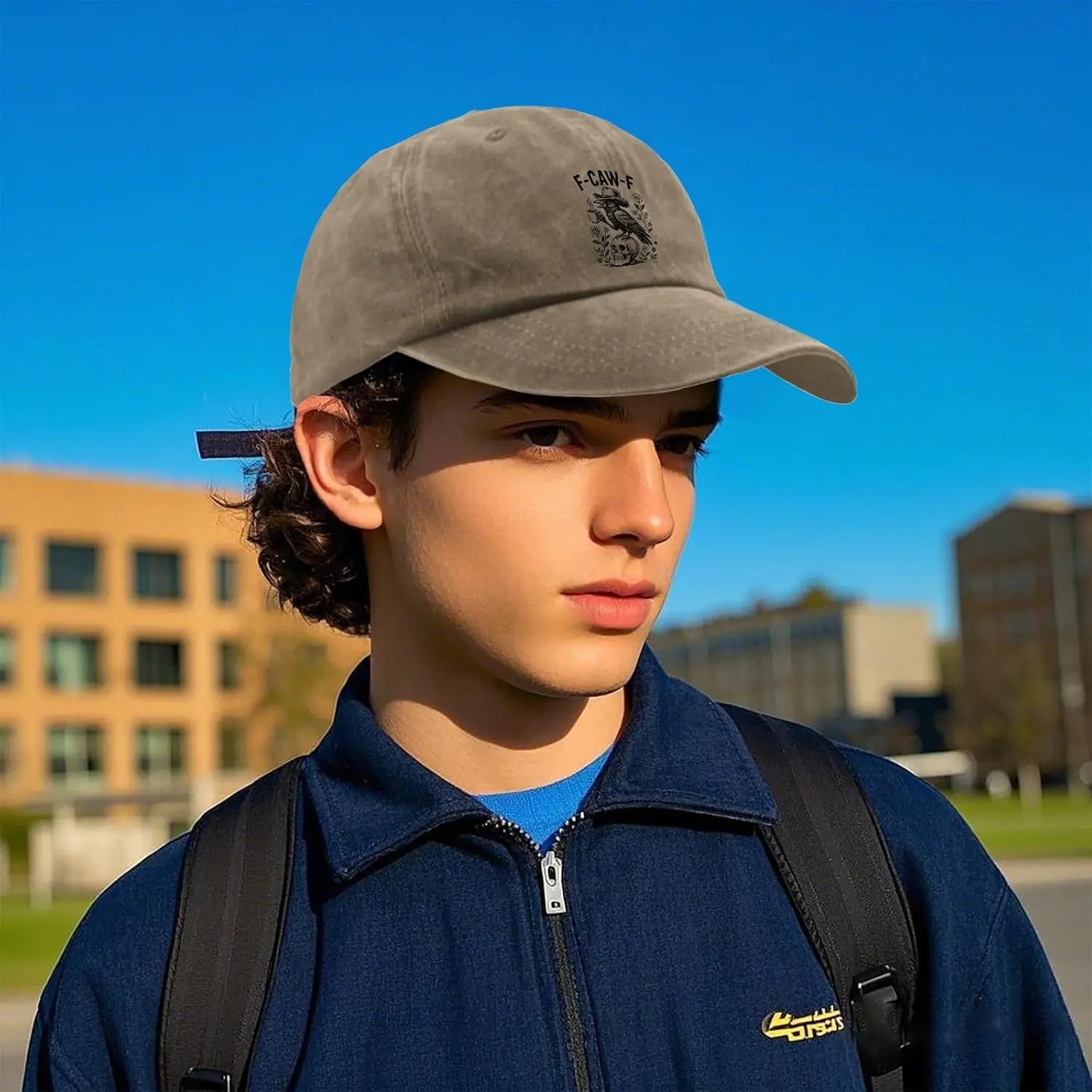 Vintage FCawF Gotycki Kruk z Dzikimi Kwiatami Czarny Ptak Kruk Kapelusze Męskie Niskie