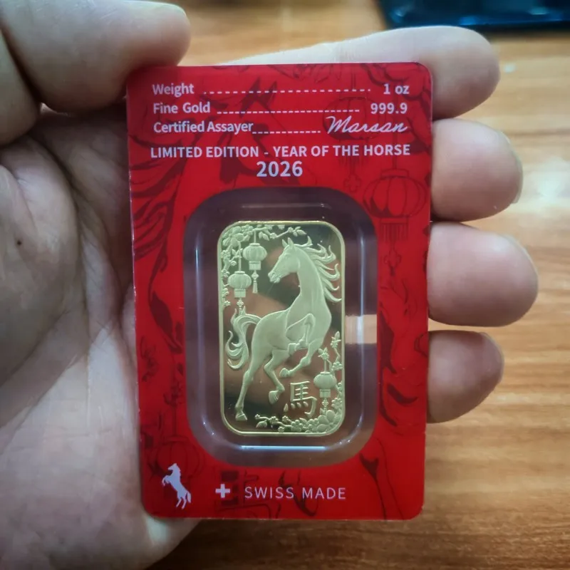 1~10pcs Argor Heraeus Limited Edition Gold Bar 1oz 2026 Horse Gold Bar Non-magnetic with Different Serial Numbers