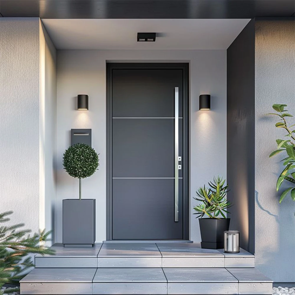 

Smart Entrance Front Security Gate Entry Main Doors Exterior Interior Pivot Anti-Theft Swing Door Aluminum Home Decor Custom