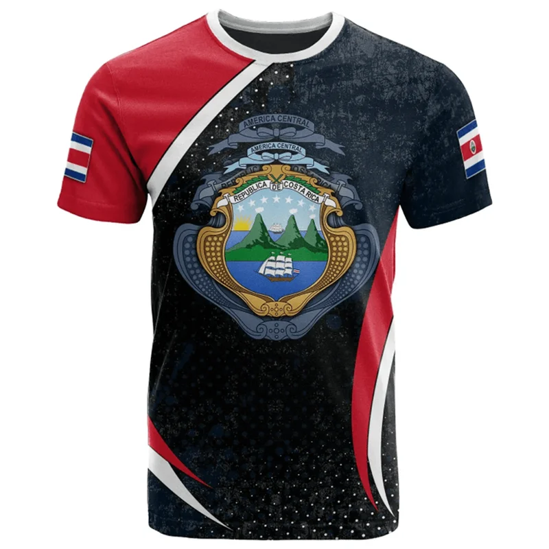 Hot Sale Costa Rica Map 3D Print Clothes Fashion Male Tshirt Independence Day Comfortable Breathable Family Kid Tee Tops