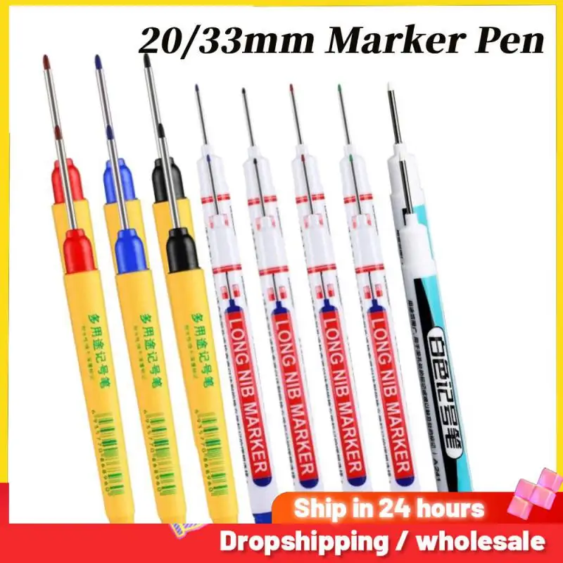 

Marking Pen Waterproof and Colorfast Ceramic Tile Wood Metal Deep Hole Long Head Marking Pen Woodworking Electrician Tools