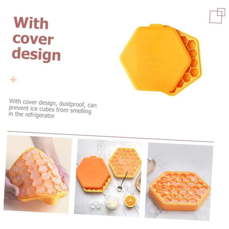 1 PCS 37 Grid Bee Honeycomb Ice Square Tray Silicone Cake Chocolate Soap Icing Mold Ice Balls Trays For Freezer DIY T21C