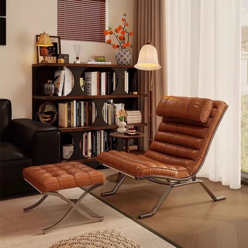 Minimalist Single Sofa Chair, Living Room Designer High-End Luxury Armchair, Balcony Lazy Leisure Accent Chair, Mid-Century