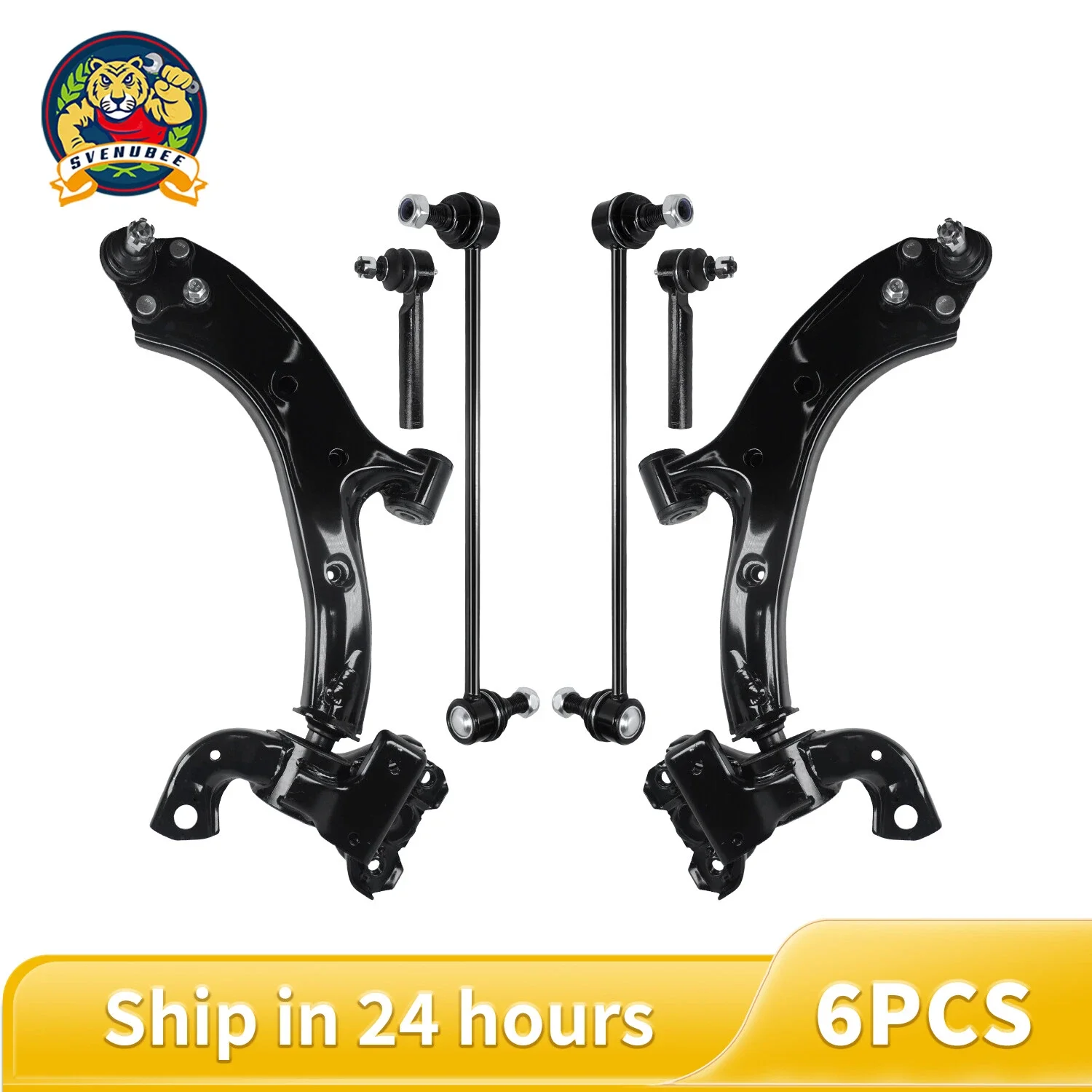 

6pcs Suspension Kit Front Control Arm With Ball Joint Sway Bar Outer Tie Rod For Acura RDX 2007 2008 2009 2010 2011 2012