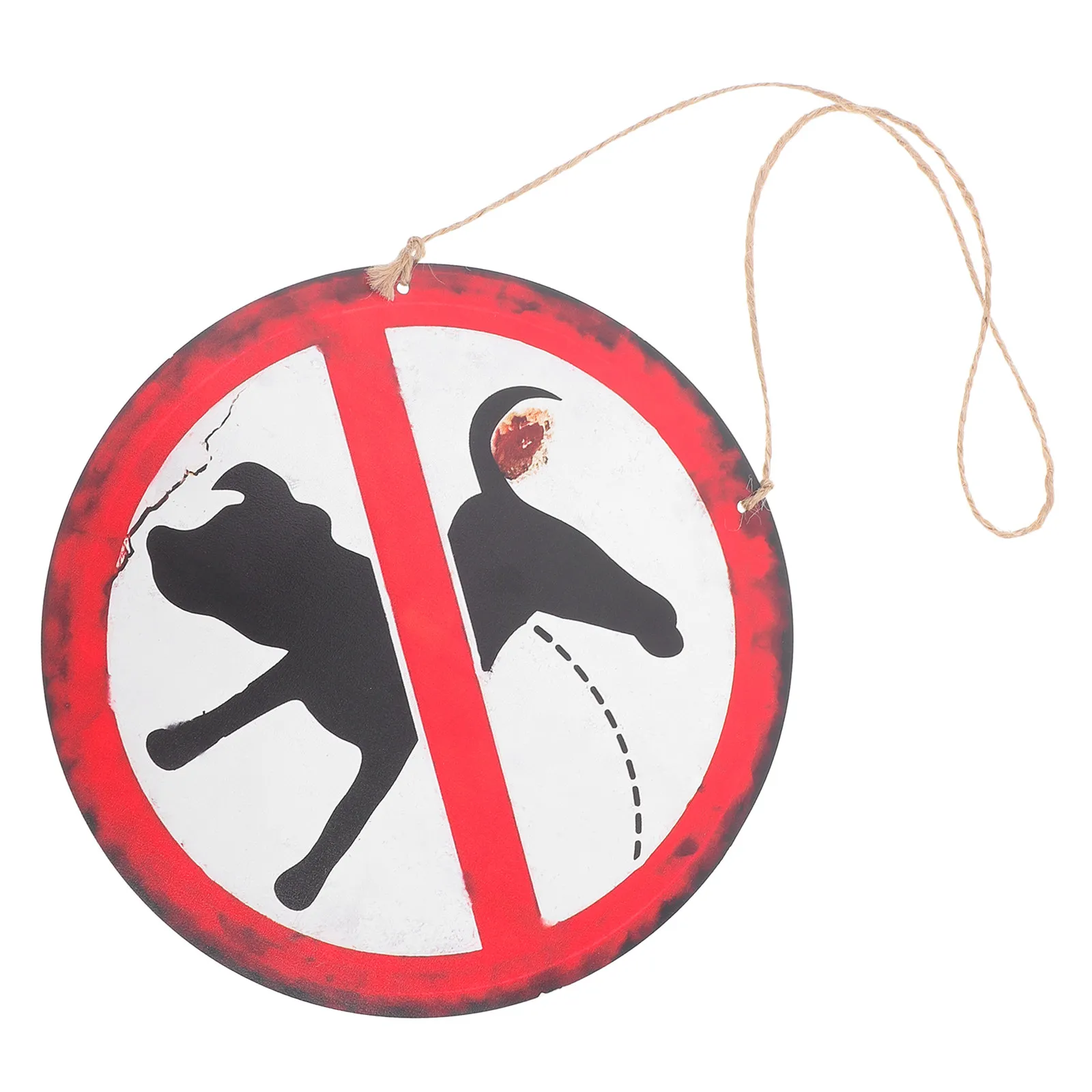 Weathered Vintage Dog Yard Sign No Pooping Allowed Garden Decor Keep Yard Clean Dog Poop Alert Lawn Ornament Sign view 6