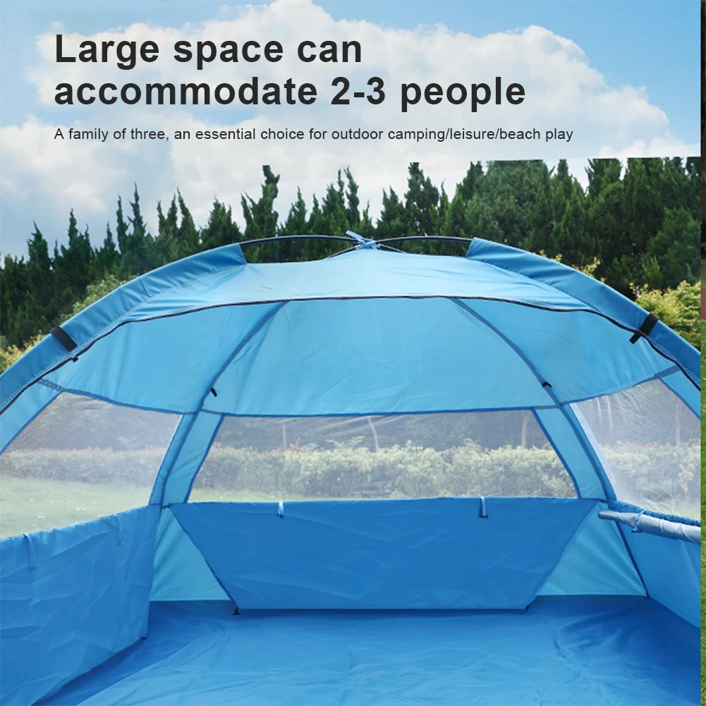 Outdoor Camping Tent 2-3 Person Easy Setup Sun Shelter UPF 50+ Beach Picnic Sunshade Canopy Camping Tent Travel Mosquito Nets