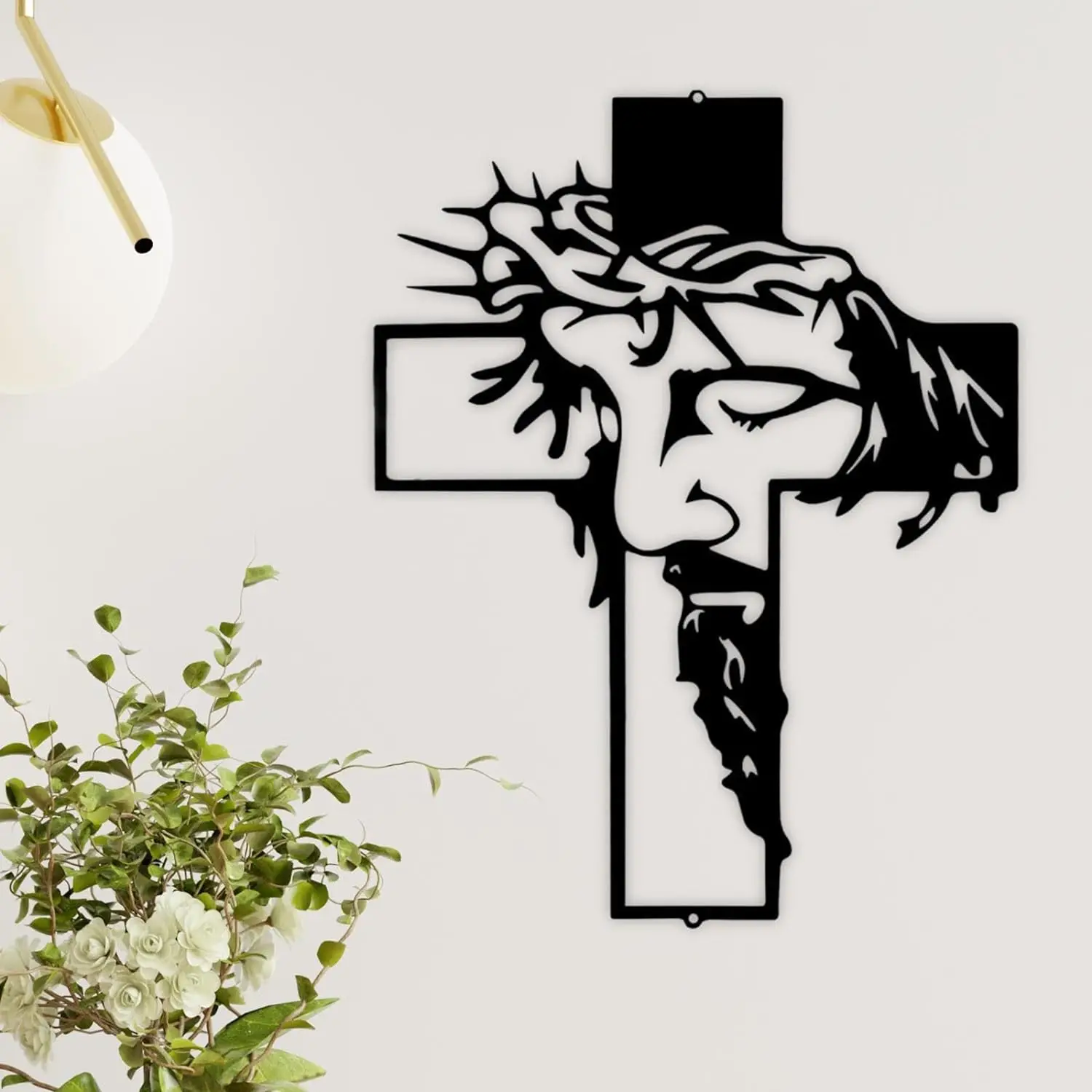 CIFBUY Decoration Metal Cross Sign Home Art Decoration, Easter Thanksgiving Wall Hanging Decoration,Office Living Room Wall Deco