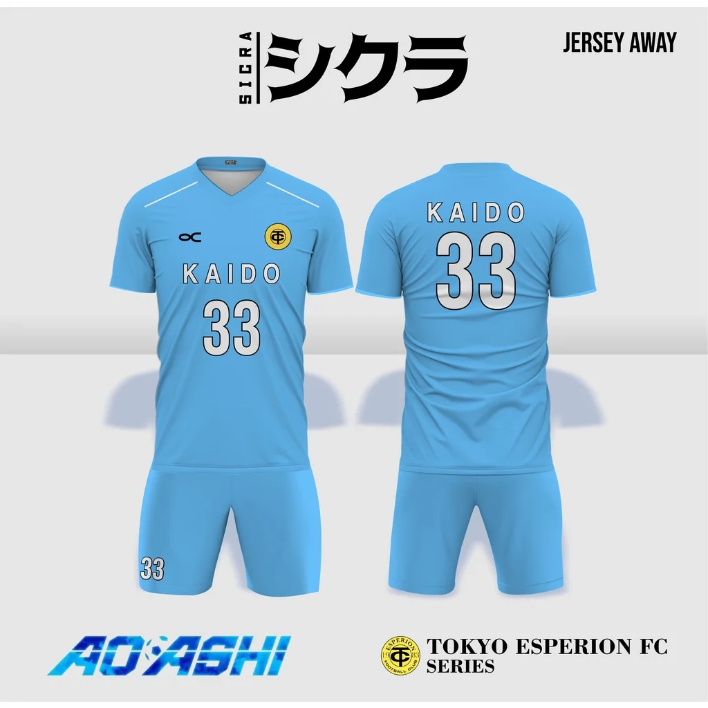 Summer Men's Tokyo Esperion FC Anime Jersey, Ao Ashi Cosplay Anime