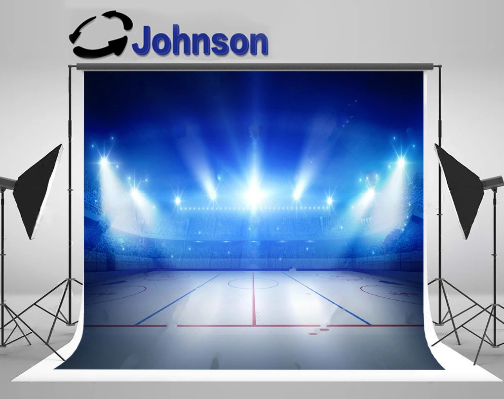 

JOHNSON Sport Arena Ice Hockey Stadium Field Light photo backdrop High quality Computer print party photography backgrounds