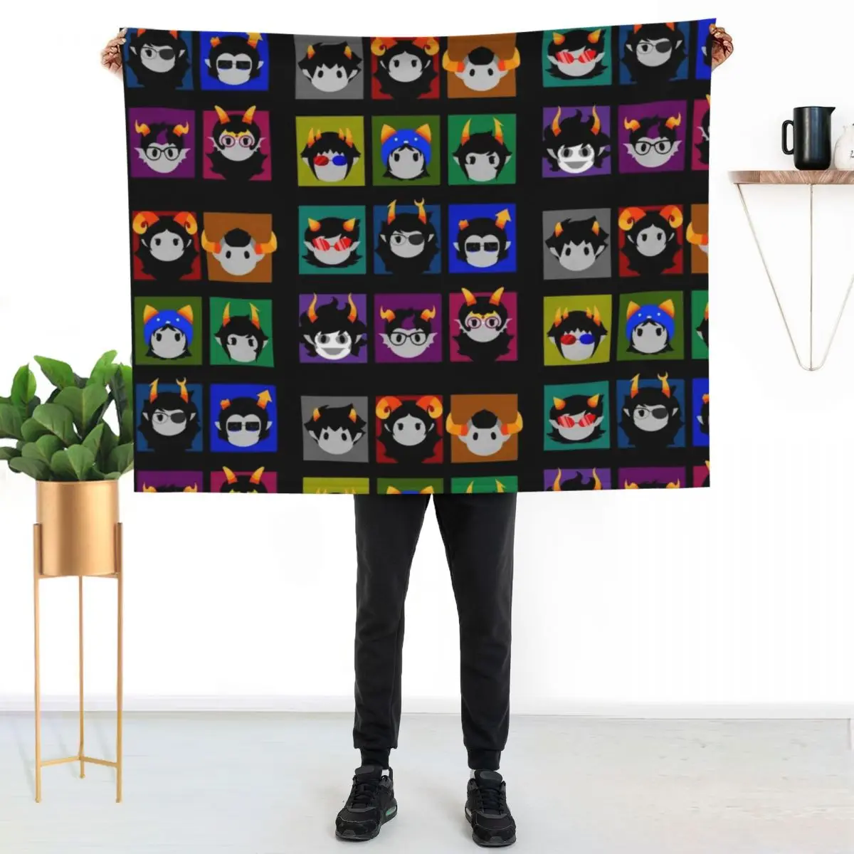 

Chibi Homestuck Trolls Throw Blanket Soft Comfort Blanket for Reading Watching TV