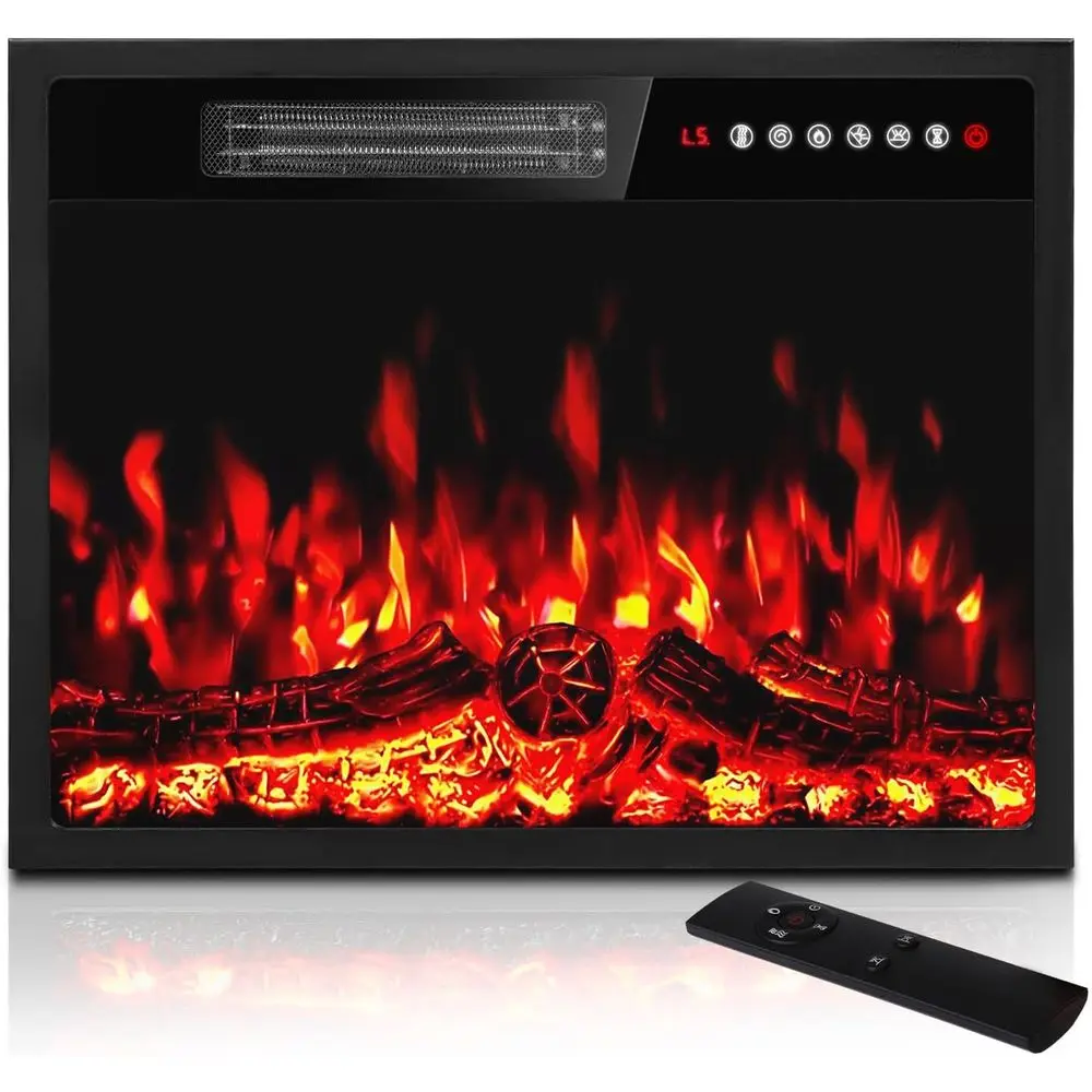 

23 Electric Fireplace Insert with Remote, Recessed Mount, LED Effects, 750/1500W