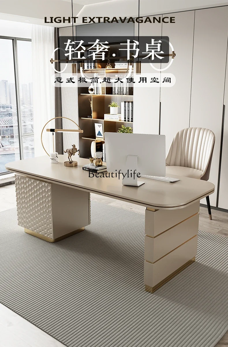 Italian light luxury desk modern simple computer office study table combination