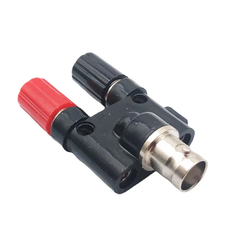 Q9 BNC Banana To Two Dual 4mm Banana Male Female Jack Coaxial Connector BNC Tee Type 3Way Splitter RF Adapter High Quanlity