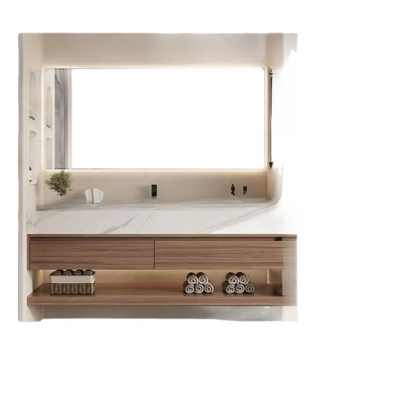 

Integrated basin, Italian minimalism, hotel style, rock slab retro, ceramic seamless integrated basin