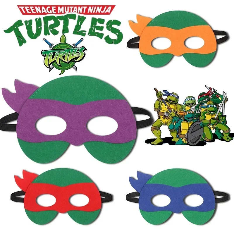 Teenage Mutant Ninja Turtles Mask Cartoon Halloween Felt Mask Anime Peripheral Party Carnival Decoration Photo Prop Supplies