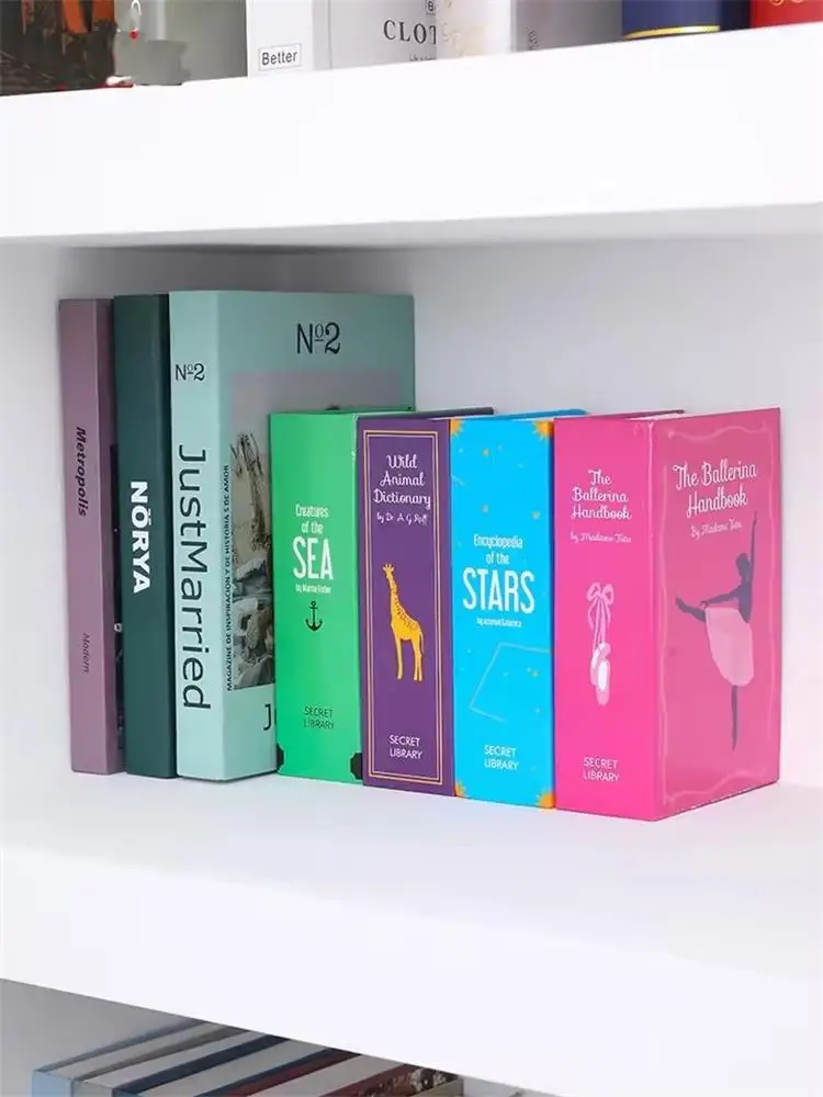 Hidden Book Safes Size S Strongbox Steel Home Office Travel Security 118*115*55mm Sight Secret Diversion Safe Stash Box Key Lock