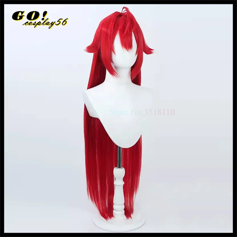 Nikke Rode Capuchon Cosplay Pruik 100Cm Lang Recht Hittebestendig Synthetisch Haarspel Hoofddeksels