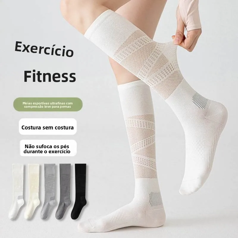 women's-long-tube-socks-thin-model-fitness-running-sports-breathable-anti-odor-leg-protection-accessories-adult-normal-size