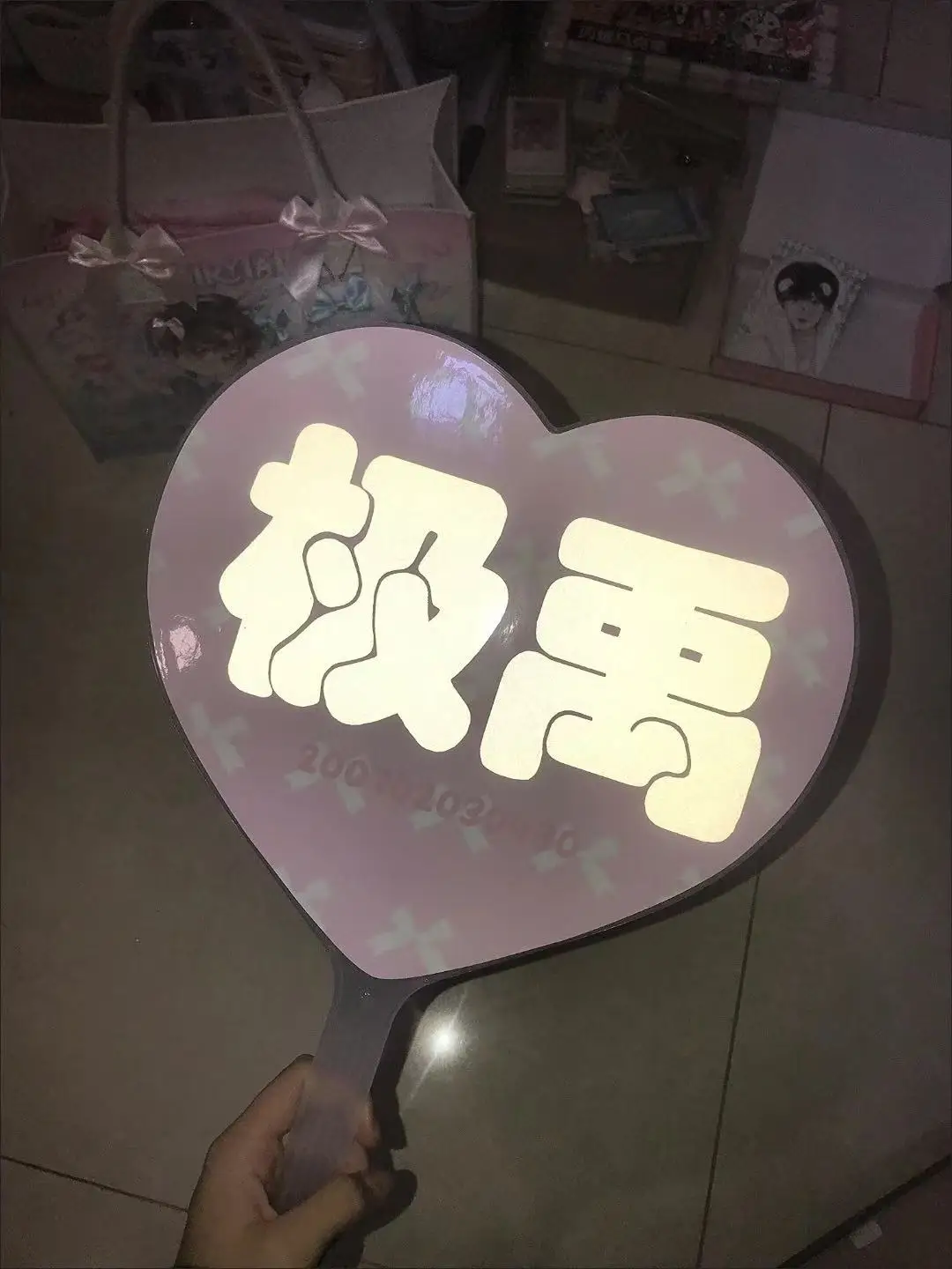 Custom Big Heart Fan Picket Kpop Event Anniversary Including  Transparent Prote Coverctive