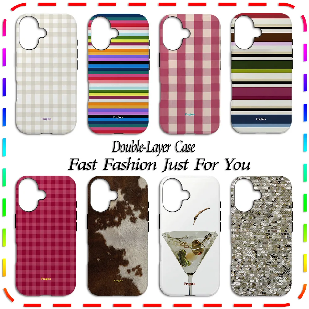 Luxury Clmj striped Grid Phone Case for Samsung Galaxy S20 S23 S24 S25 S26 FE Plus Ultra Edge 4G 5G Luxury Double-layer Cover