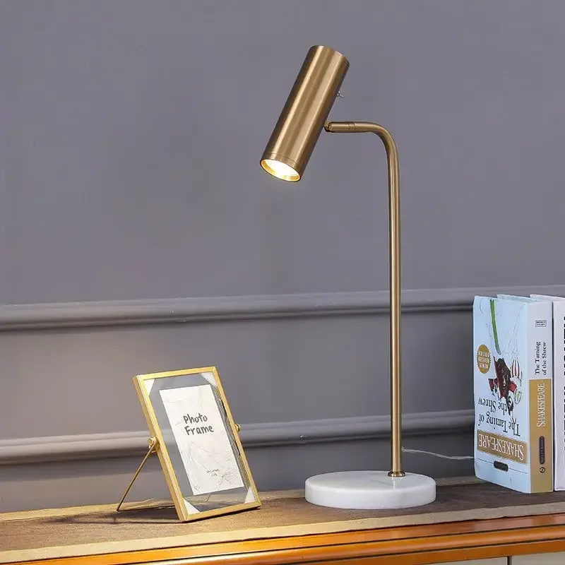 Bedside Bedroom Living Room Study Lamp Nordic Minimalist Reading Lamp  Marble Table Lamp for Home Office Setup