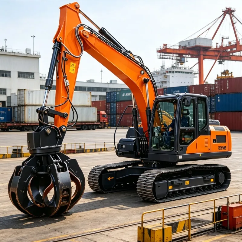 CustomizedExcavator Hydraulic Scrap Grapple 5 Tine 360 Degree Rotating Heavy Duty Attachment