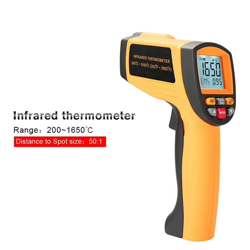 Gm1650 Hoge Temperatuur Serie Industriële Kwaliteit Infrarood Thermometer Handheld Thermometer Staal Smeden Metaal Smelten