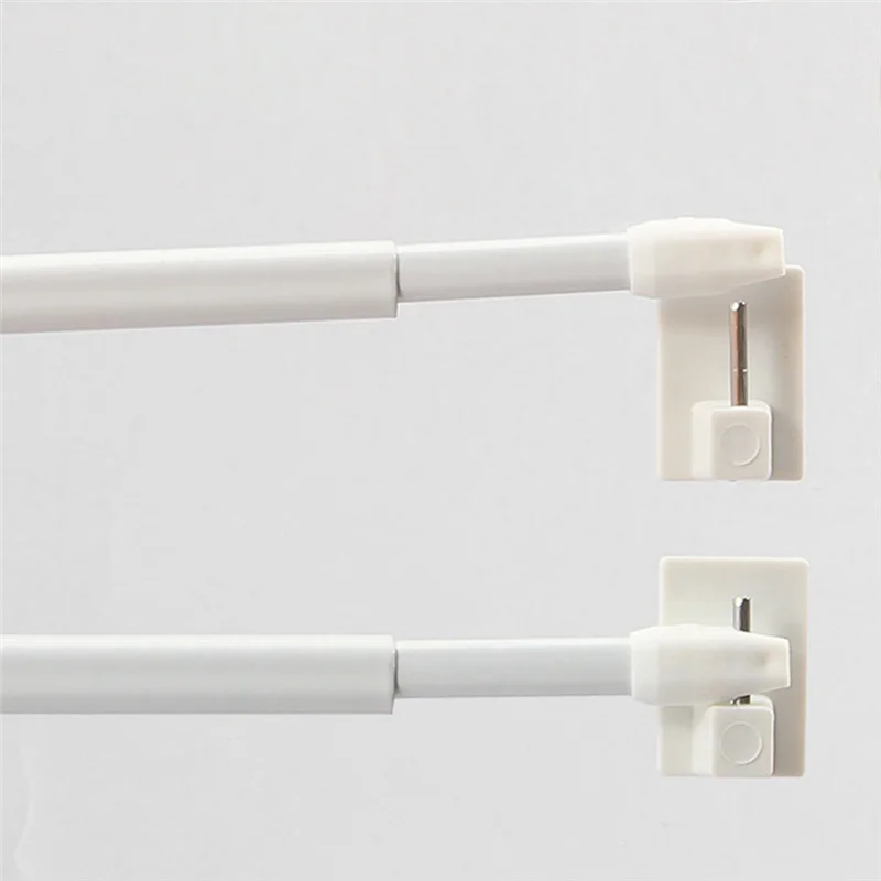 

TFORU-Adjustable Curtain Rod Bathroom Telescopic Poles Without Drilling Hanger Rods For Kitchen Home 2Pcs