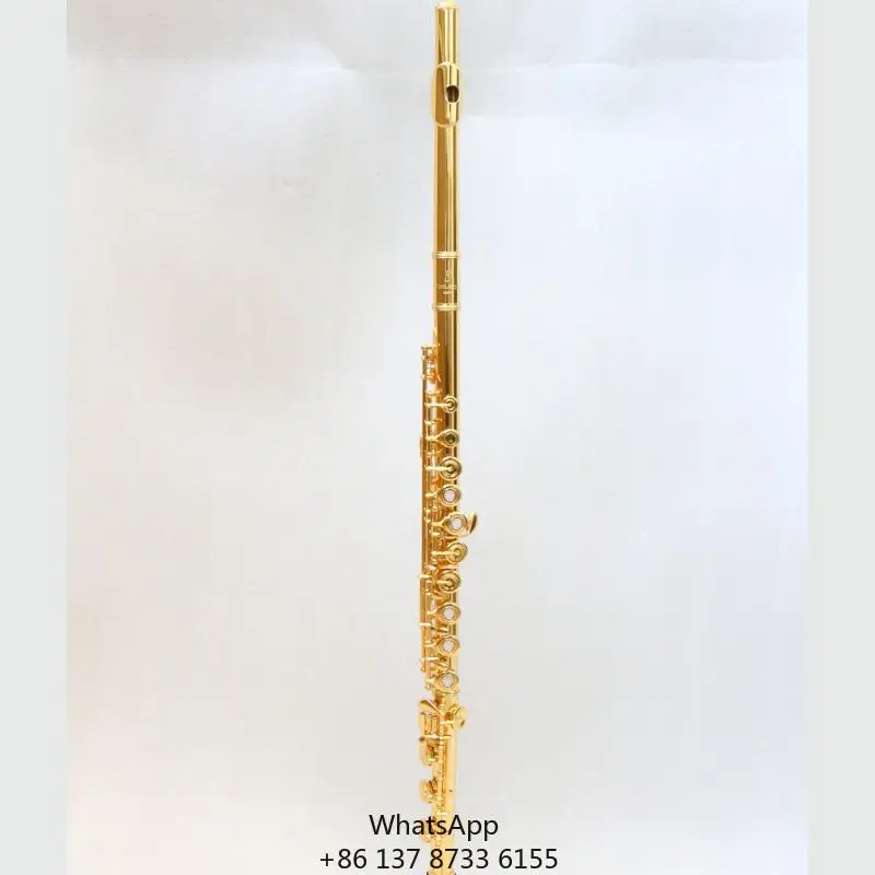 

High Quality Flute Gold Plated Flute Music Instrument 17 Holes Open Hole Metal Flute