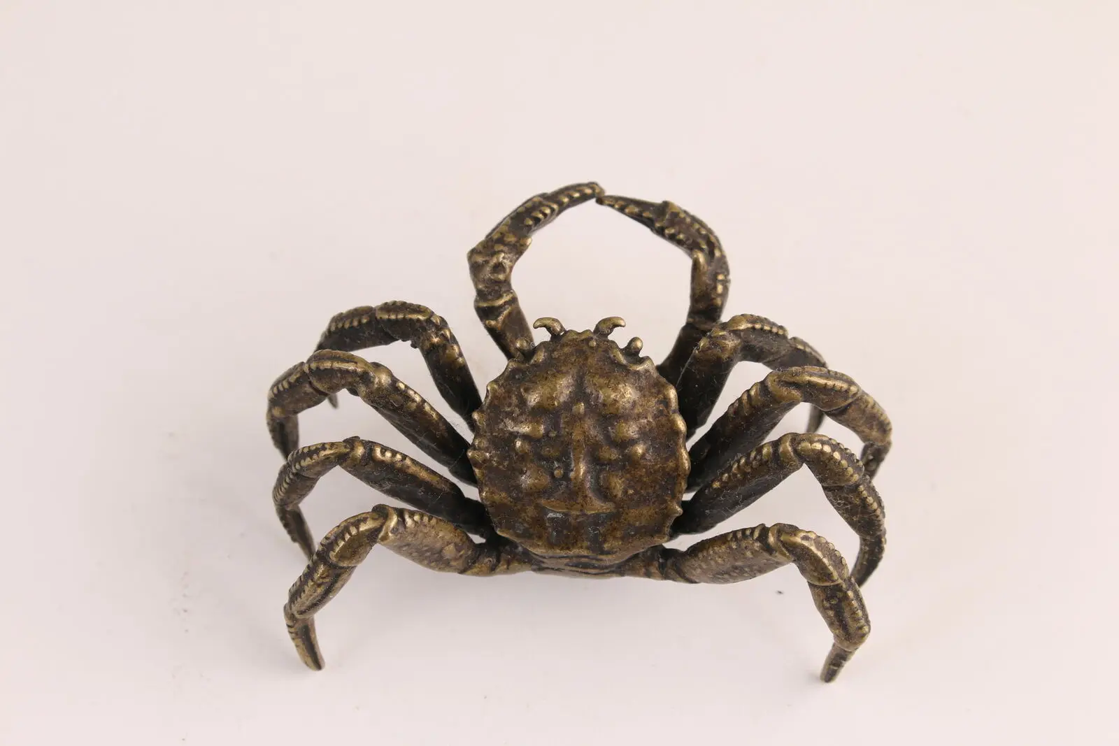 Rare Collection chinese bronze crab statue home decor tea pet fortune