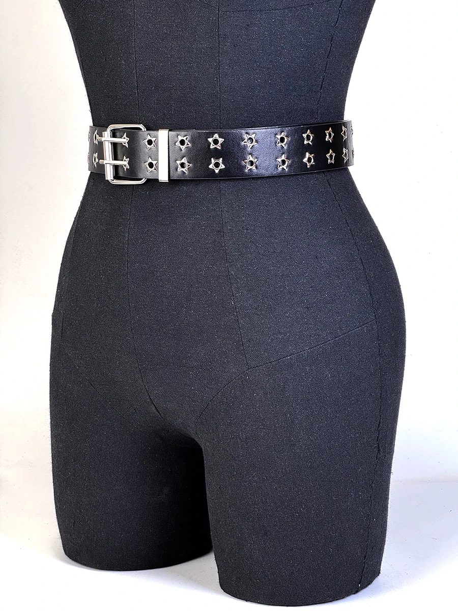 Fashion New Square Bead Rivet Belt Metal Belt Men and Women Punk Hardware Jeans Belt Y2K Belt Designer Belt Women's Belt