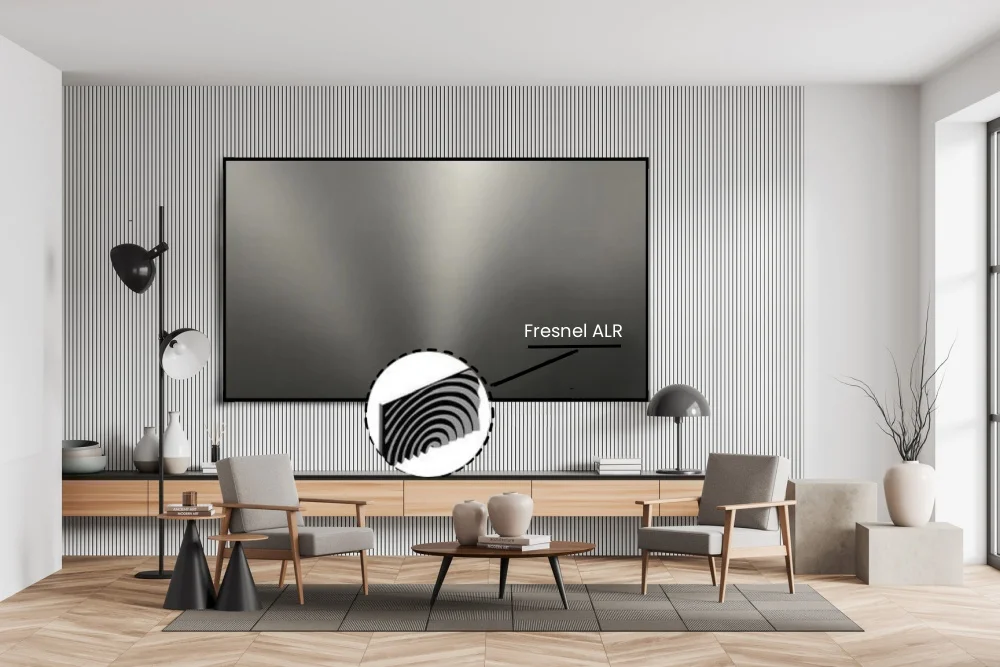 100 ''120'' ALR Weiche Flexible Fresnel Festen Rahmen Lange Werfen Projektion Bildschirm für Normale Fokus Projektor Anti Licht Vorhang – Detail 2