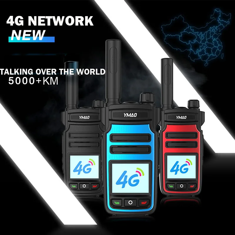 

4G Poc Radio Network Zello Walkie Talkie Long Range 3000mAh Transceiver Mobile Radio 4G Walkie Talkie 50km 100 km