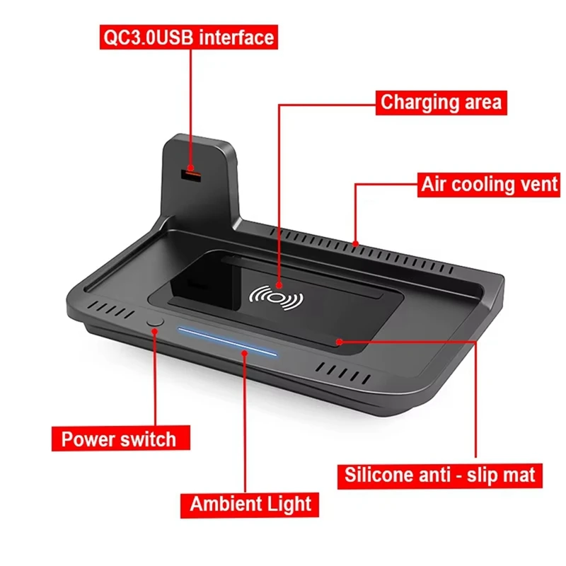 Car Phone Holder Wireless Charger For WEY GWM Tank 300 2021 2022 2023 Accessories 15W Fast Charging Panel Adapter