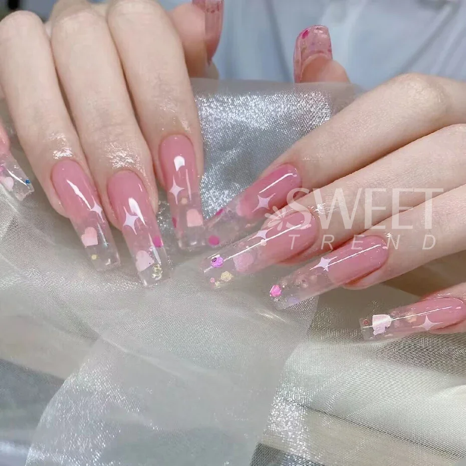 Mélange de paillettes colorées en forme d'étoile et de cœur, paillettes pour ongles holographiques, décoration de manucure