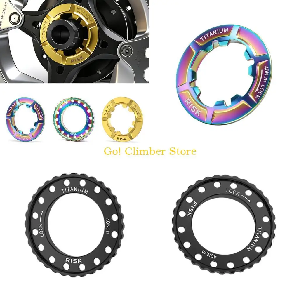 Q84C Metal Bicycles Disc Brakes Rotors Lockring Hub Cap Hub Lockring For Enhances Braking Performances And Easy Installation