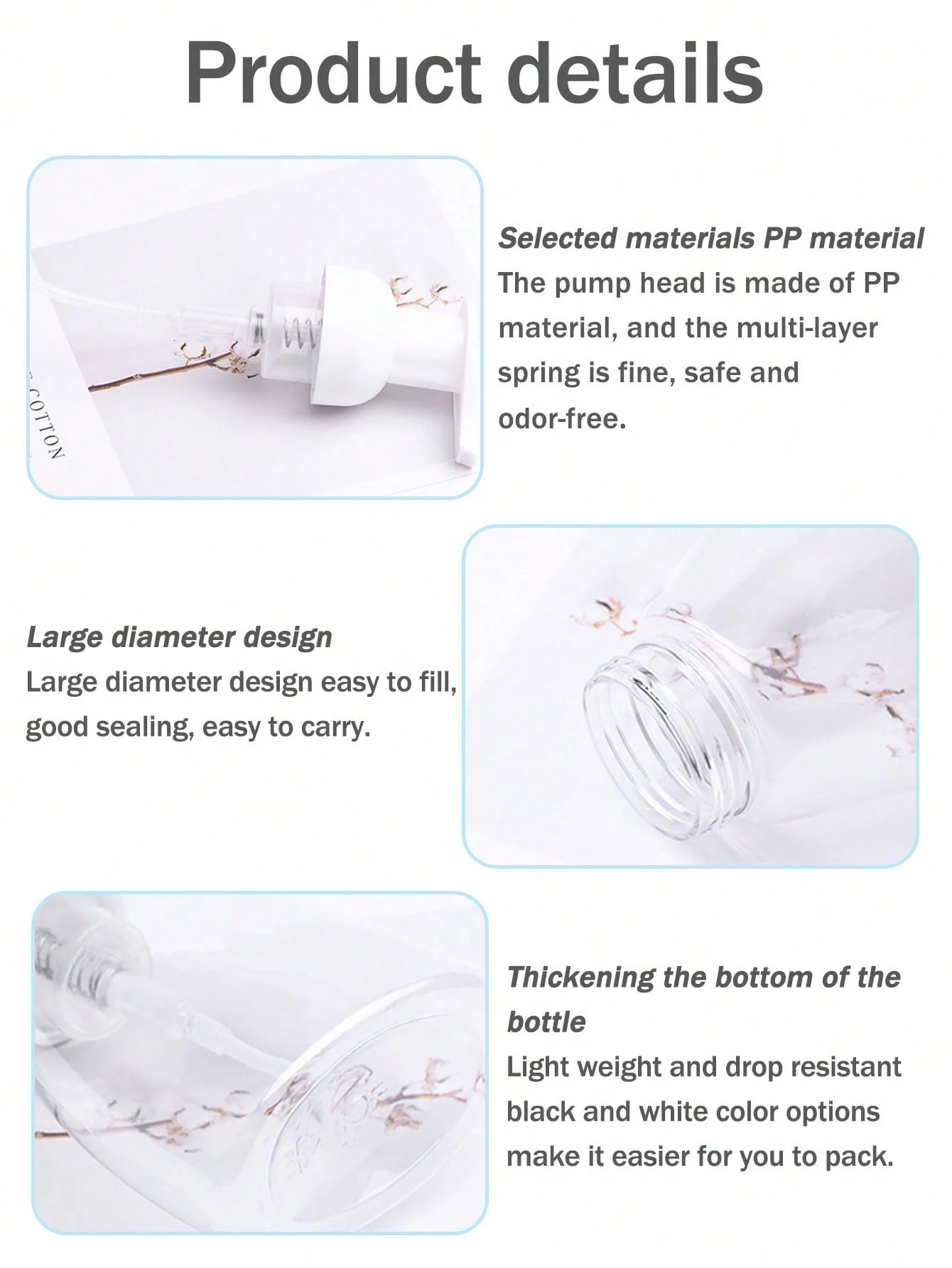 قطعتان من زجاجات مضخة توزيع الصابون الرغوي البلاستيكية الشفافة، موزع رغوة الصابون السائل القابل لإعادة الملء، للصابون السائل والشامبو والجسم #3