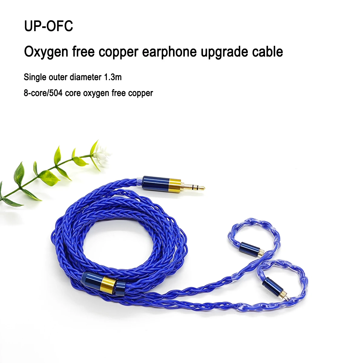 Blue (Eternity) Oxygen Free Copper Balanced Headphone Cable 8-Core Iem Connector Cable Drivers Upgrade Cable MMCX/0.78 2Pin/QDC