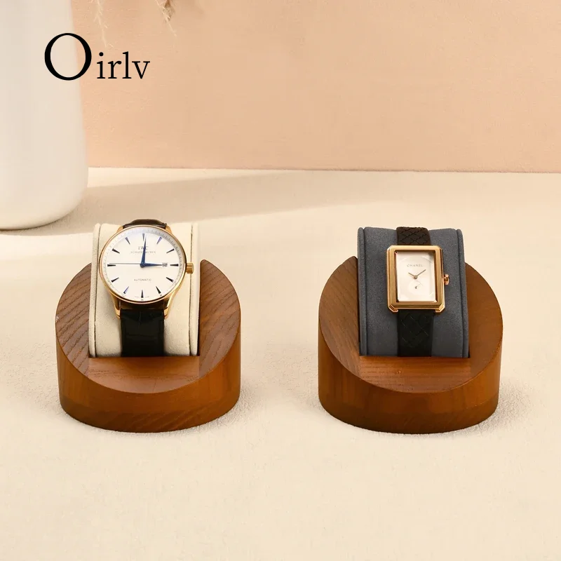 

oirlv Solid wood base watch pillow, walnut wood watch display stand, original design display platform, jewelry organizer jeweler