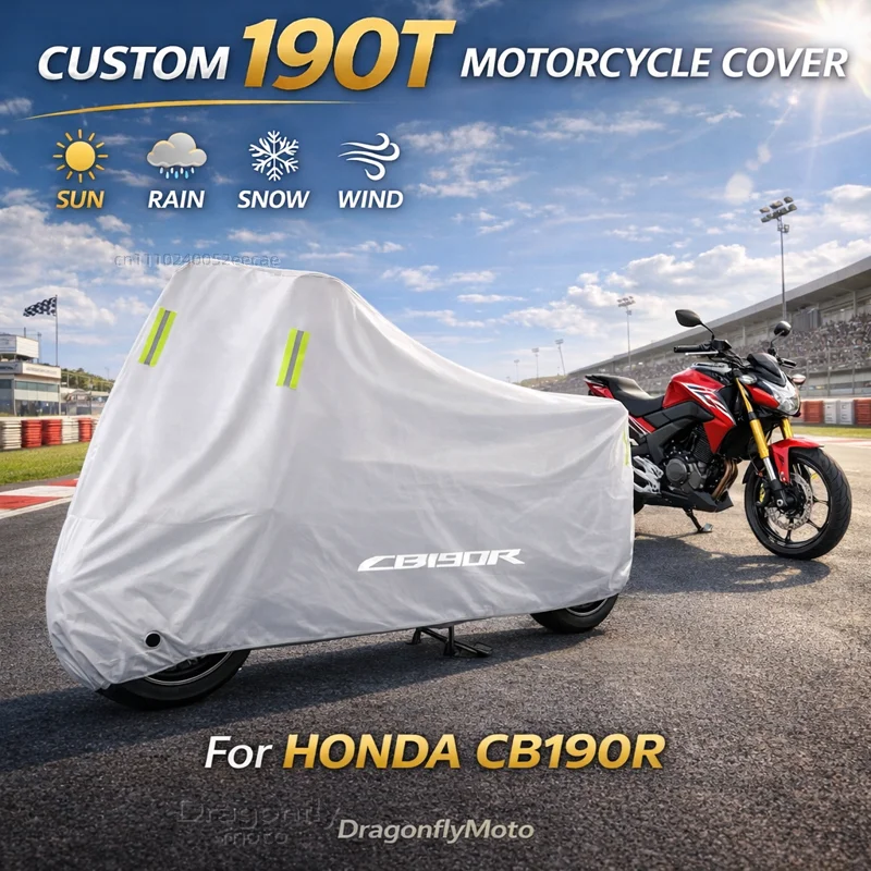 

Чехол для мотоцикла Honda CB190R CB 190R 2022 2021 2020, серебристый, водонепроницаемый, защита от ультрафиолета, дождя, пыли, солнца, для улицы и дома