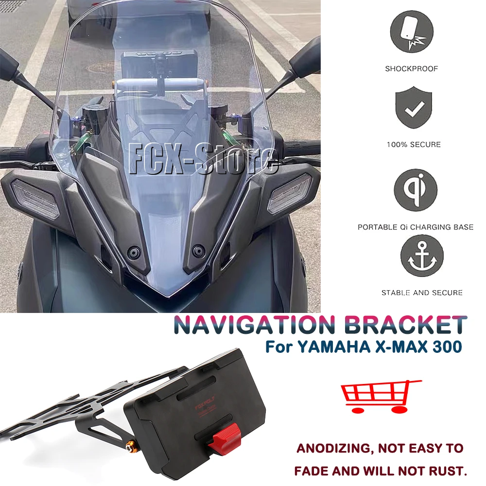 

For YAMAHA XMAX 300 XMAX300 X-Max300 X-MAX 300 X-MAX300 2023- New Motorcycle GPS Navigation Mounting Bracket Adapter Holder