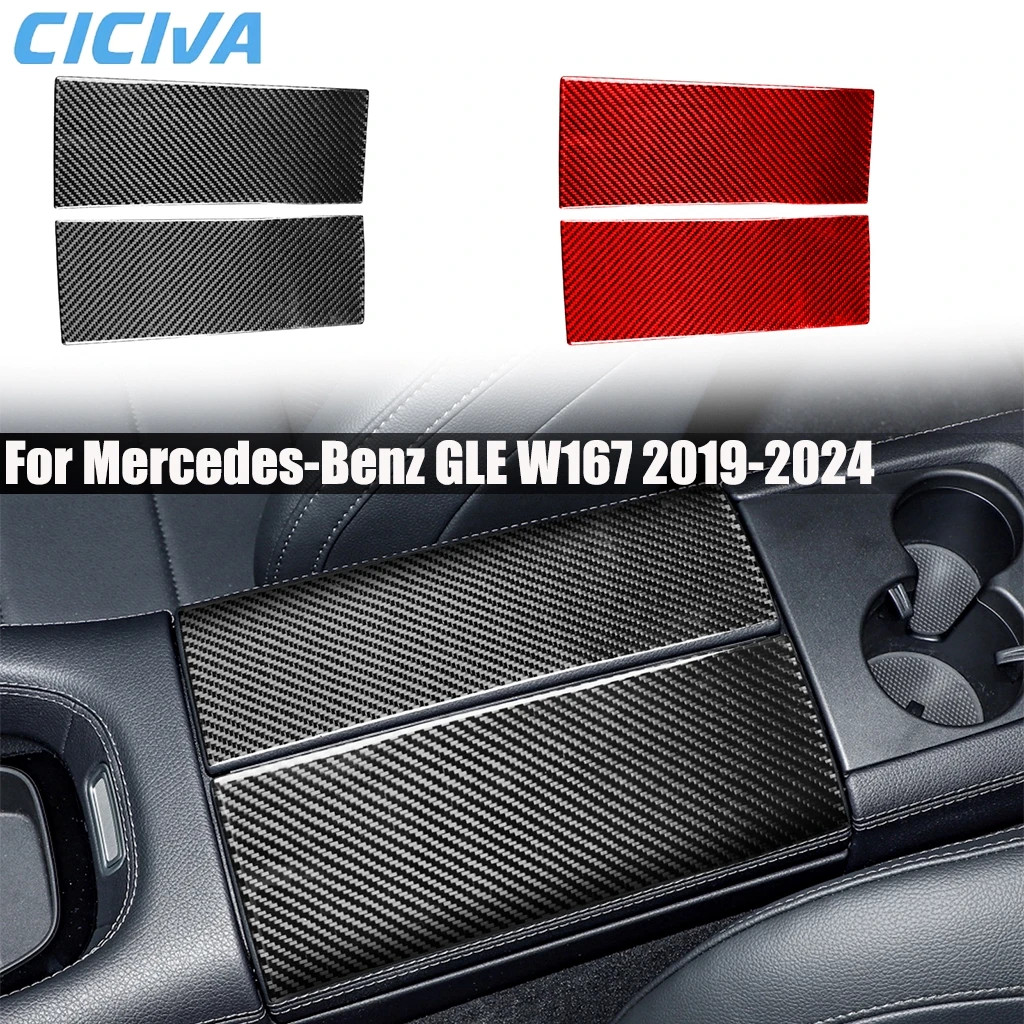 

Автомобильные аксессуары из углеродного волокна, подлокотник центральной консоли, внутренняя крышка, наклейка для Mercedes-Benz GLE W167 2019-2024
