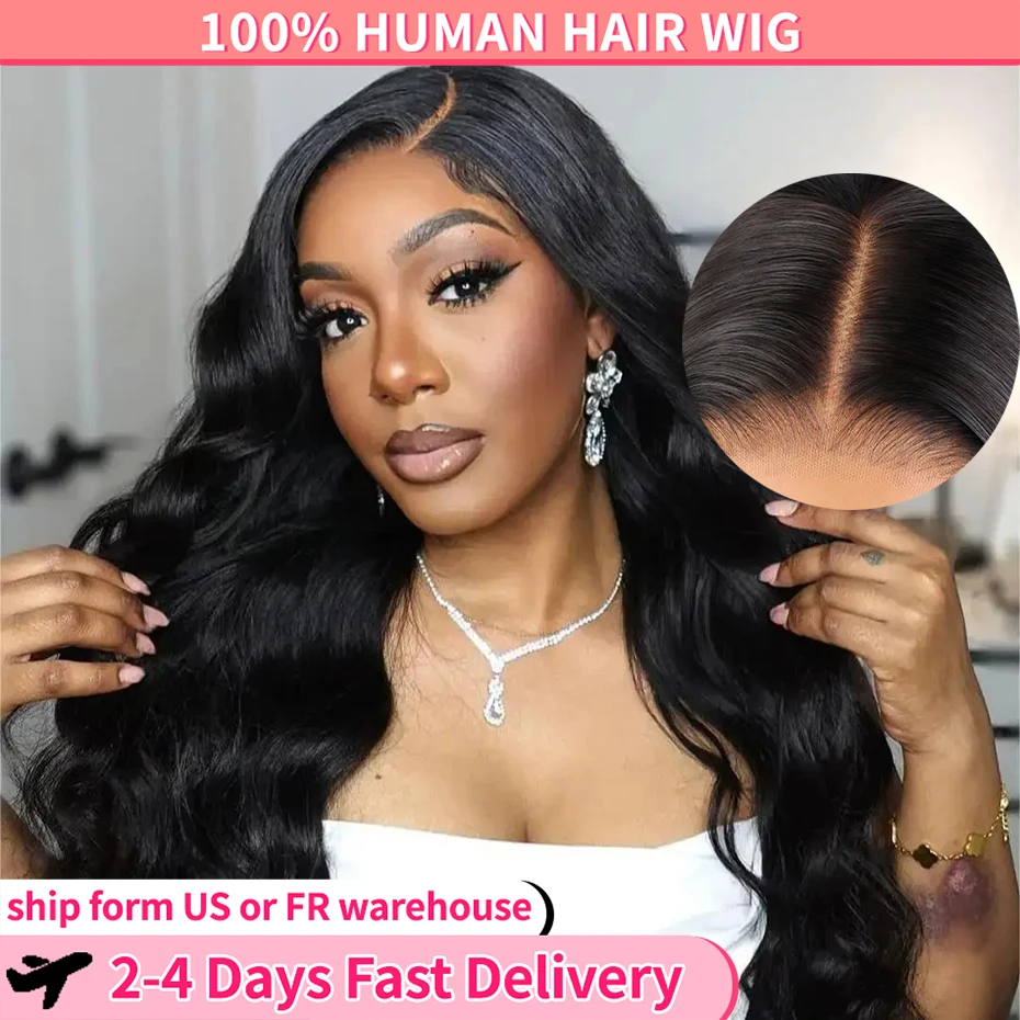 Body Wave Glueless Wigs 100% Human Hair Ready to Wear HD 5x5 6x4 Lace Closure Wigs For Women 180% Easy Go Pre Plucked MYLOCKME