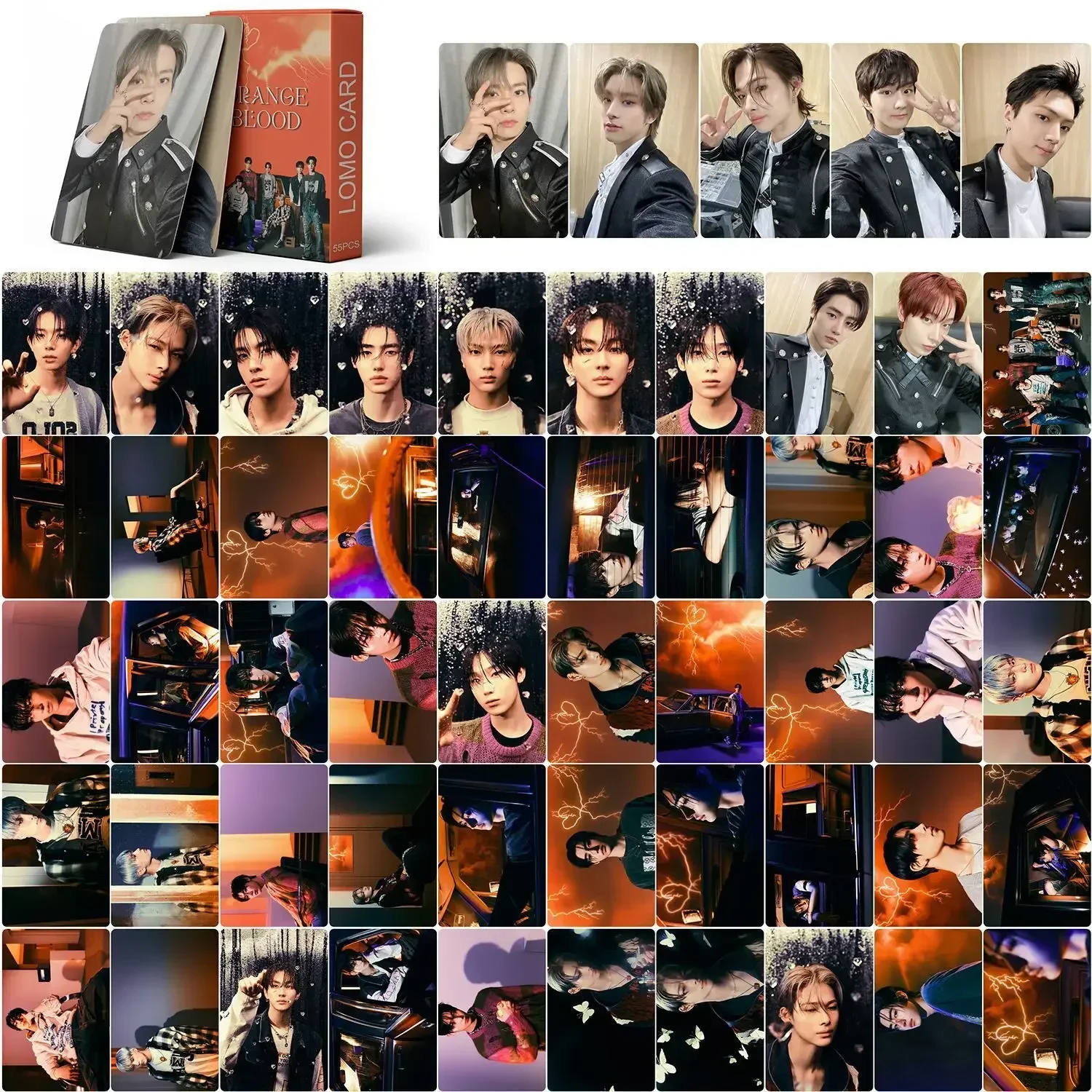 55Pcs/Set Kpop ORANGE BLOOD New Album  E Group Lomo Cards E Photocards JUNGWON JAY Photo Cards