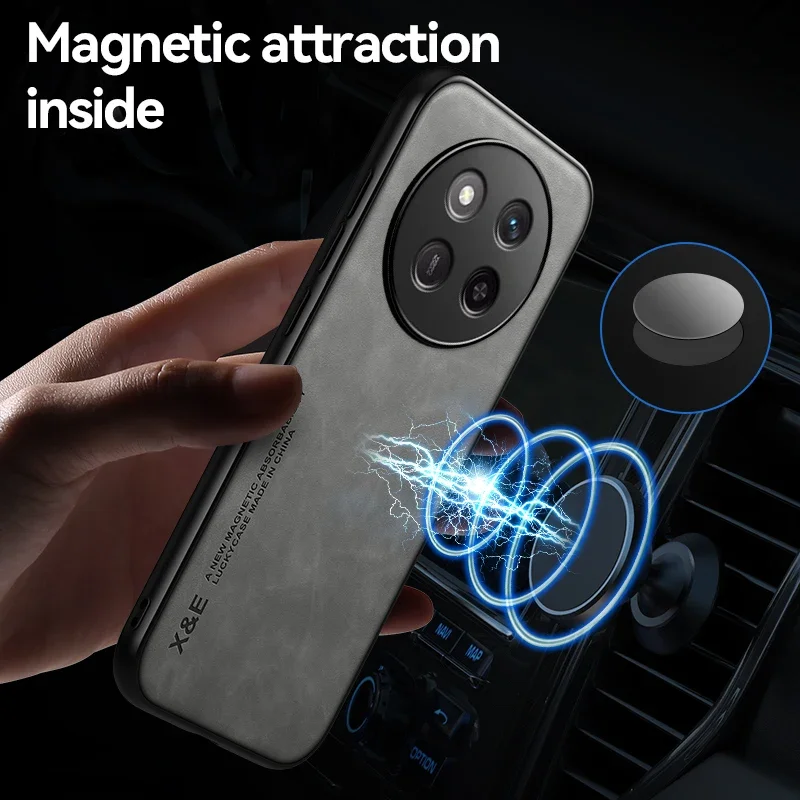Magnetic Suede Leather Case For Honor Magic7 Lite Magic7Lite 5G Shockproof Matte Silicone Soft Case Cover